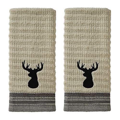 SKL Home Aspen Lodge Hand Towel Set, Cotton, Wheat Small