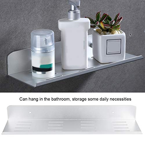 01 02 015 Storage Shelf, Drain Aluminum Floating Shelves Silver for Shower Gel for Small Items for Shavers