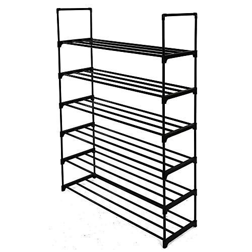 rusli8 6Tier Stackable 24-Pair Shoe Rack Metal Freestanding Storage Shelf for Dorm Room Shoe Rack Storage Organizer