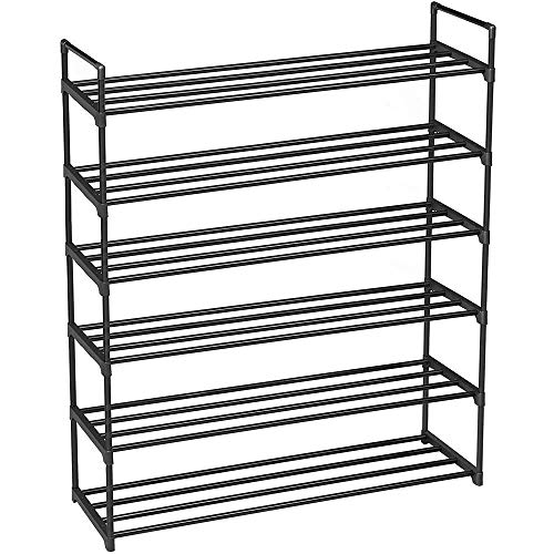 rusli8 6Tier Stackable 24-Pair Shoe Rack Metal Freestanding Storage Shelf for Dorm Room Shoe Rack Storage Organizer