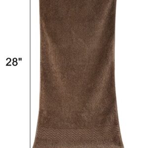 Cleanbear Bathroom Hand Towels, 100% Cotton Face Towels, 13 x 28 Inches (Brown)