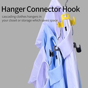 40 Pack Double Sided Clothes Hanger Connector Hooks, Space Saving Hanger Hooks to Create Up to 5X More Closet Space,Plastic Hanger Hooks Space Saver,Hanger Extender Clips Fits Most Types of Hangers