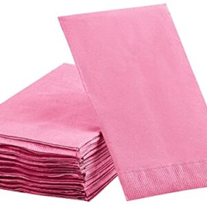 Dinner Napkins Disposable Guest Towels, Pink Beverage Napkins Soft and Absorbent Paper Napkins Dinner Size for Party, Wedding, 8” x 4.5” 2 Ply Party Napkins, Pack of 40 - by Amcrate