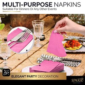 Dinner Napkins Disposable Guest Towels, Pink Beverage Napkins Soft and Absorbent Paper Napkins Dinner Size for Party, Wedding, 8” x 4.5” 2 Ply Party Napkins, Pack of 40 - by Amcrate