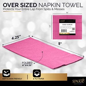 Dinner Napkins Disposable Guest Towels, Pink Beverage Napkins Soft and Absorbent Paper Napkins Dinner Size for Party, Wedding, 8” x 4.5” 2 Ply Party Napkins, Pack of 40 - by Amcrate