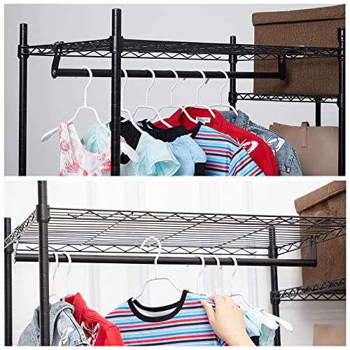 Clothing Rack with Shelves,Large Heavy Duty Wire Garment Rack,Adjustable Clothes Racks for Hanging Clothes,74x 18x 78.4Inches,Metal Rack for Bedroom (Diameter 19mm,Horizontal/L Shape Combination)