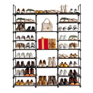 9 tiers shoe rack storage organizer shoe shelf organizer for entryway holds 50-55 pairs shoe, stackable shoe cabinet shoe rack