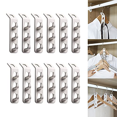 Clothes Hanger Connector Hooks, Cascading Clothes Hanger Hooks, pace Saving Series Multi-Function Multi-Layer Wall Chest Hanger Hook(12 Pcs)