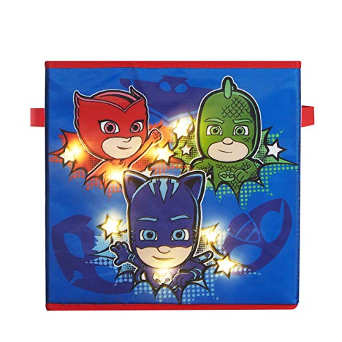 Idea Nuova PJ Masks 2 Pack Collapsible Storage 11.5" Cubes with LED Lights