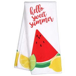 CGT Hello Sweet Summer Watermelon Tropical Summer Hand Towels Party Barbecue Kitchen Bathroom Home Decor (Set of 2)