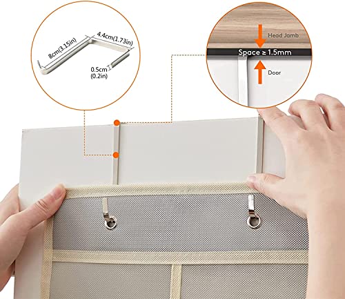 Large Capacity Storage Bags Door Hanging Shoe Storage Bag 12 Mesh Pockets Hanging Shoe Rack Holder Behind The Door with 2 Metal Hook Doors