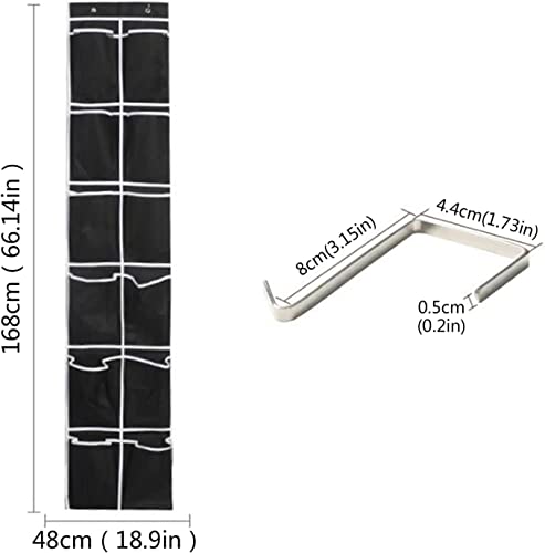 Large Capacity Storage Bags Door Hanging Shoe Storage Bag 12 Mesh Pockets Hanging Shoe Rack Holder Behind The Door with 2 Metal Hook Doors