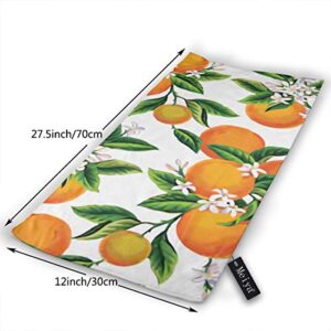 3d-design Seamless Pattern with Orange Fruits, Flowers and Leaves Guest Towel Soft Hand Towels Multipurpose for Bathroom, Hotel, Gym and Spa 12 X 27.5 Inch