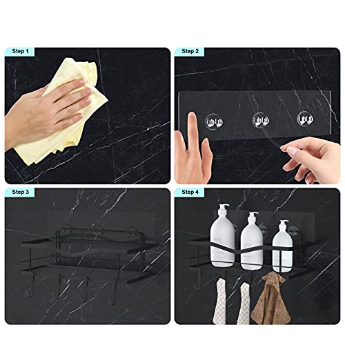 Mivvosakuki 2pcs Shower Caddy Adhesive Replacement,Shower Shelves Adhesive Strip Pad Shower Organizer Sticker Replacement Bathroom Heavy Duty Strong Sticky Wall Adhesive