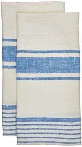 linenme tuscany hand and guest towels, 18" x 28", off white/blue