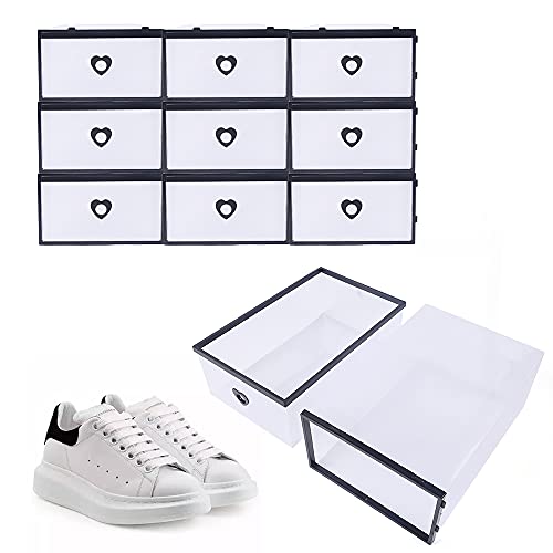 LYNICESHOP 20 Pack Shoe Organizer Boxes, Shoe Storage Boxes, Clear Plastic Stackable Sneaker Containers Bins for Closet, Space Saving Shoe Holder Sneaker Display Case