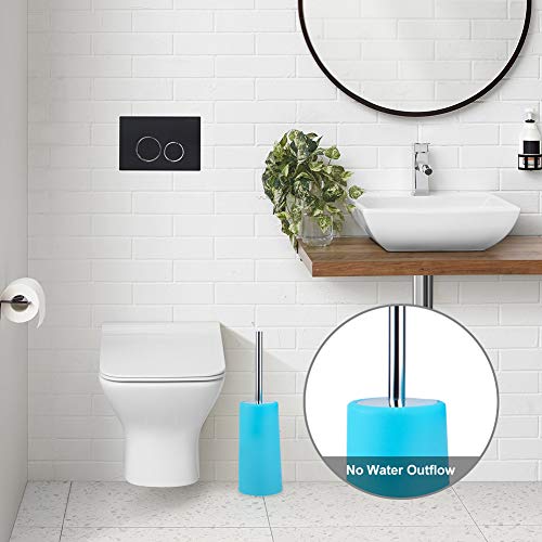 Bathroom Set Blue Bathroom Accessories Set 6 Pcs Plastic Bathroom Sets with Toothbrush Cup Toothbrush and Toothpaste Holder Soap Lotion Dispenser Rubbish Bin Toilet Brush with Holder Blue