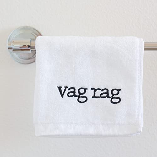 GÜLIFE HIS&Hers Rags Vag Rag Cum Rag Embroidered Towel Adult Humor Gag Gift Funny Bachelorette Party Gift and Bachelor Party Gag Gift Naughty Gift for Adults (Black)