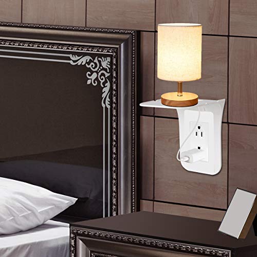SRXING Outlet Shelf,Wall Outlet Shelf,Shelf Over Outlet,Power Shelf,Shelf Over Outlet,Outlet with Shelf,Outlet Shelves, Easy Install-Holds Up to 10 lbs, White, (1 Pack)