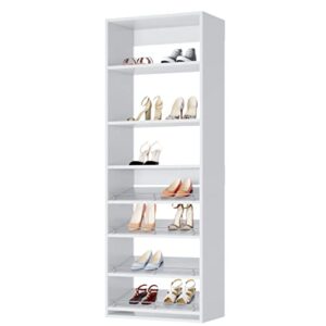 modular closets half shoe rack shelf tower closet kit (25.5" wide, white)