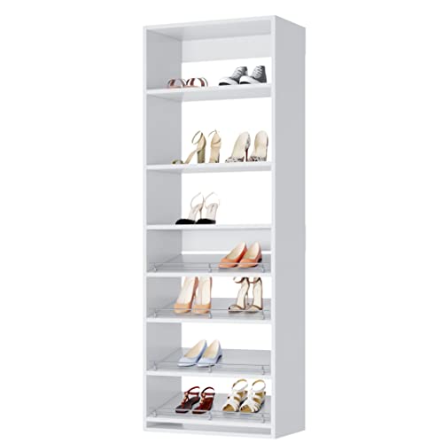 Modular Closets Half Shoe Rack Shelf Tower Closet Kit (25.5" Wide, White)