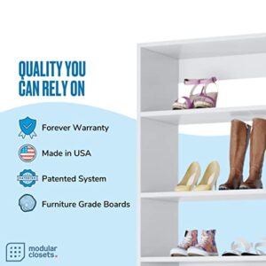 Modular Closets Half Shoe Rack Shelf Tower Closet Kit (25.5" Wide, White)