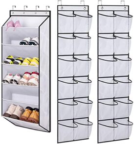 misslo deep pockets door shoe rack and 2 pack 12 pockets hanging shoe organizer for closet