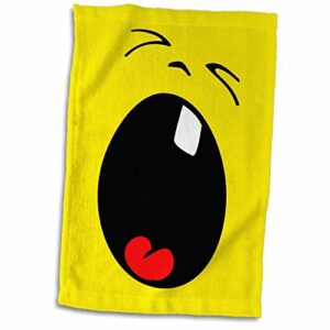 3d rose crying yellow smiley design hand towel, 15" x 22", multicolor
