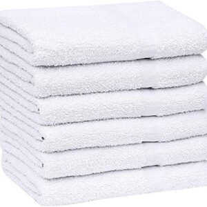 GOLD TEXTILES 24 New White (15x25 Inches) Hotel Hand Towels Cotton Blend Thin Light Weight Quick Drying