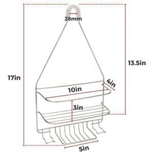 KeFanta Hanging Shower Caddy, Shower Organizer Shelf, Bathroom Storage Rack Over Shower Head, Shampoo Soap Holder, Stainless Steel