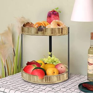 2 Tier Bathroom Organizer Countertop, Bathroom Trays Vanity Organizer Cosmetic Holder for Counter, Kitchen Storage Standing Spice Rack, Counter Shelf for Bathroom Living Room Bedroom Dressing Table