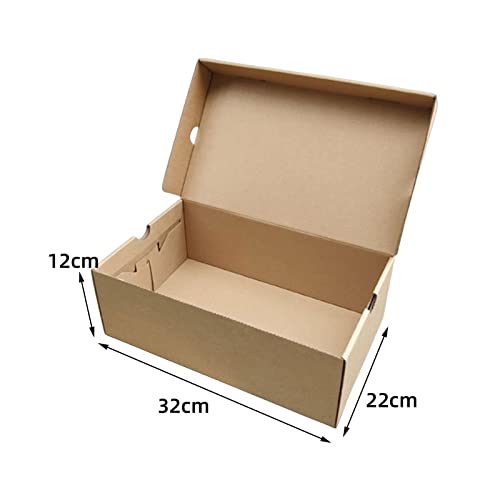 Baoblaze Kraft Paper Shoe Storage Box Assemblable Shoes Case Shoes Display Box Shoes Holder Dustproof Shoes Organizer for Entryway Home, 33cmx22cmx12cm