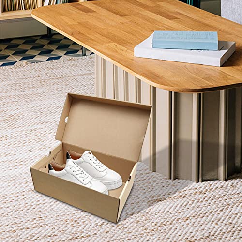 Baoblaze Kraft Paper Shoe Storage Box Assemblable Shoes Case Shoes Display Box Shoes Holder Dustproof Shoes Organizer for Entryway Home, 33cmx22cmx12cm