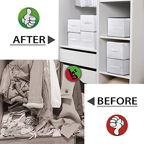 2 Pack Upgraded Utility Jeans Organizer for Closet with Handle, 9 Grids White Washable Clothing Compartment Storage Box, Thicken Fabric Foldable Wardrobe Clothes Organizer Pants Tshirt Sweaters