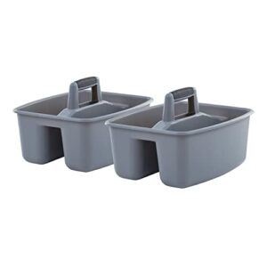 mighty tuff rough and rugged all-purpose cleaning caddy, grey/black 2 count (cd0170)