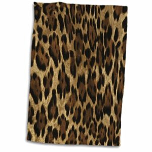 3drose rab rockabilly gold brown and black jaguar print - towels (twl-28924-1)