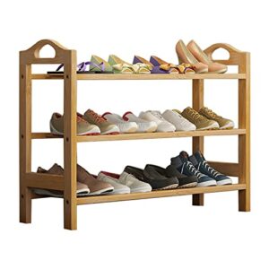 japiim 3-tier free standing shoe racks, practical storage shelves, storage racks, free standing shoe racks for bedroom hallway closets (bamboo panels)