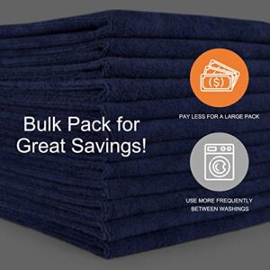 Arkwright Microfiber Gym Towel - (Pack of 12) Soft Lightweight Quick Dry Hotel Quality Hand Towels, 300 GSM, Sweat Absorbent, Perfect for Workout, Yoga, Spa, Bathroom, 16 x 27 in, Navy