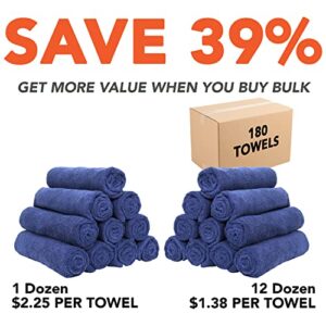 Arkwright Microfiber Gym Towel - (Pack of 12) Soft Lightweight Quick Dry Hotel Quality Hand Towels, 300 GSM, Sweat Absorbent, Perfect for Workout, Yoga, Spa, Bathroom, 16 x 27 in, Navy