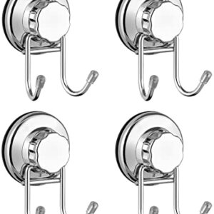 SANNO Suction Cup Shower Caddy with Hooks,Powerful Suction Cup Powerful Vacuum Suction Cup Hooks for Shower