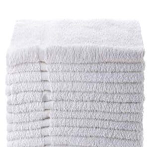 towels n more 12 pack white soft 100% cotton loop 15x25 basic hand towels- gym towels (12)