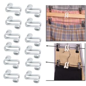 lixiongbao 20 pack clothes hanger connector hooks, mini cascading hanger rack hooks for stack clothes, huggable style hangers, heavy duty space saving for closet (grey)