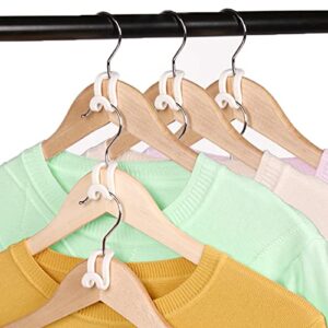 LiXiongBao 20 Pack Clothes Hanger Connector Hooks, Mini Cascading Hanger Rack Hooks for Stack Clothes, Huggable Style Hangers, Heavy Duty Space Saving for Closet (Grey)