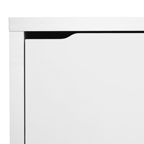 Baxton Studio Simms 3 Tier Modern Shoe Cabinet, White