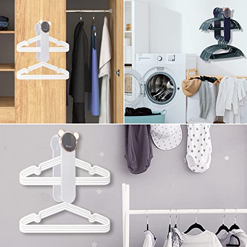 Hanger Organizer Stacker,Wall Mounted Stretchable Clothes Hanger Holder Organizer,Hanger Storage Rack(Blue)