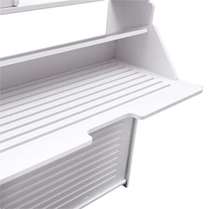 Modern Narrow White Flip Down Shoe Rack Shelf (2 Tiers)