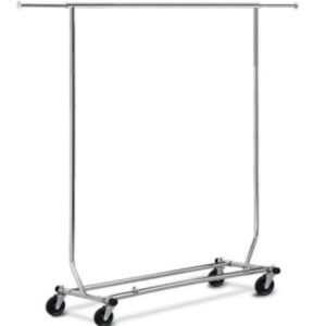 classic store fixtures true supreme commercial grade heavy duty collapsible clothing garment salesmans retail dispaly rack, chrome