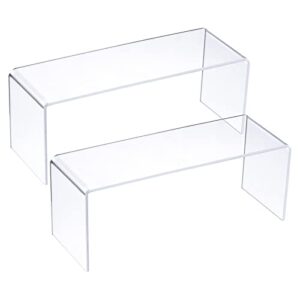 uxcell shoes display stand rack, 220x80x85mm acrylic storage shelf holder clear 2 pcs