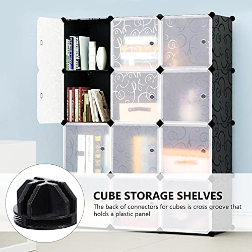 DOITOOL Cube Plastic Connectors Interlocking Connectors Wire Grid Cube Organizer Buckle Clips for Modular Closet Storage Organizer Black 20pcs