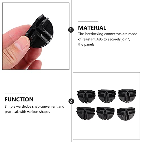 DOITOOL Cube Plastic Connectors Interlocking Connectors Wire Grid Cube Organizer Buckle Clips for Modular Closet Storage Organizer Black 20pcs